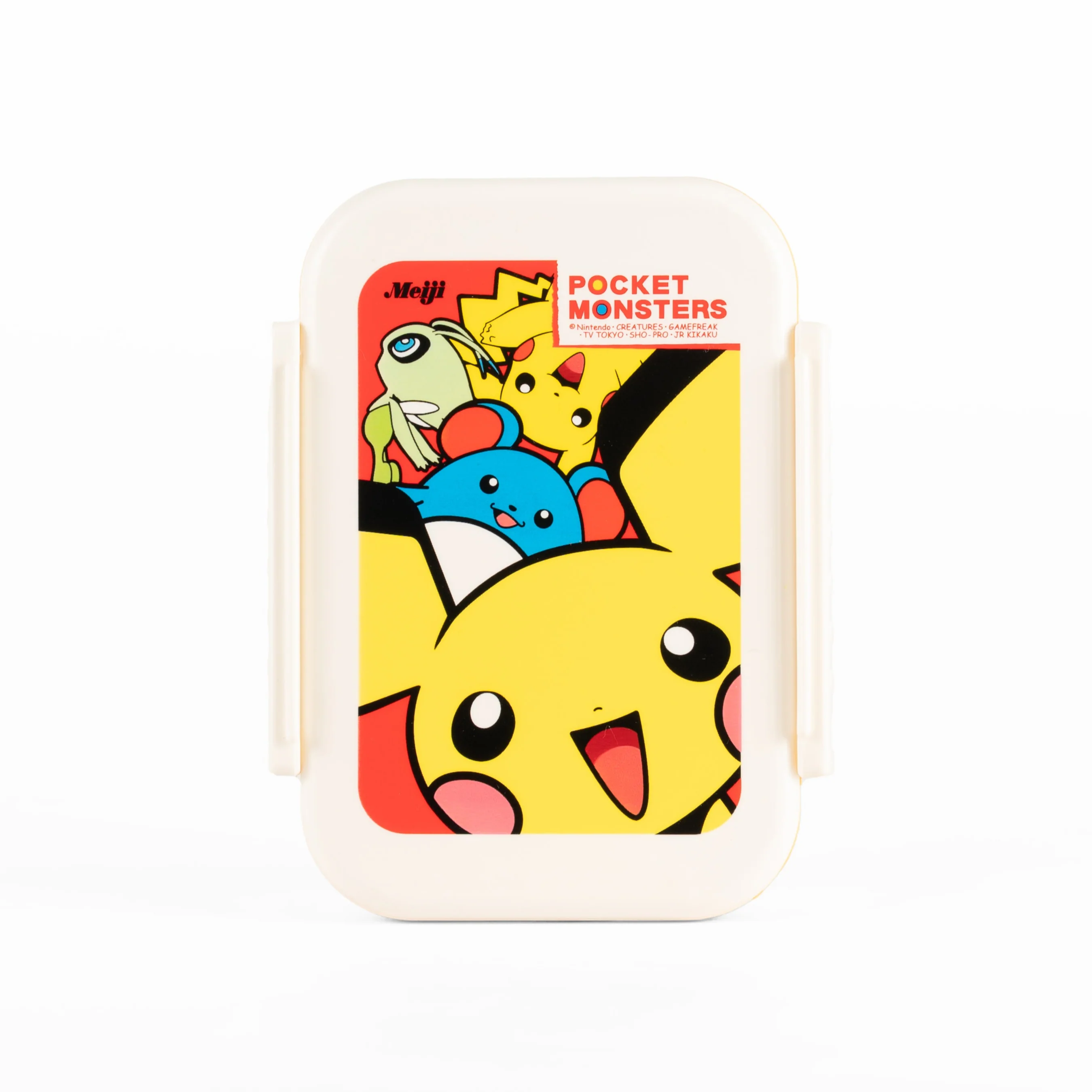 Pichu, Marill, Celebi & Pikachu / lunch box / Vintage Meiji Lunch Box / Individual image source